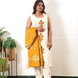 Mustard floral overcoat cotton co-ords set