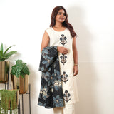 Black floral overcoat cotton co-ords set