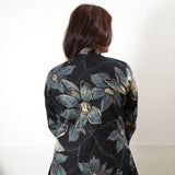 Black floral overcoat cotton co-ords set