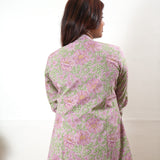 Pink floral overcoat cotton co-ords set