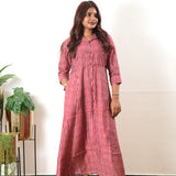 Red stripes muslin button down shirt dress
