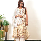 Ivory butta cotton suit set