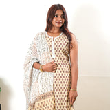 Ivory butta cotton suit set