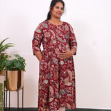 Maroon pintex maternity nursing wear