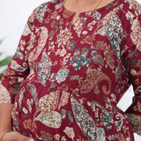 Maroon pintex maternity nursing wear