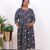 Black floral maternity nursing wear