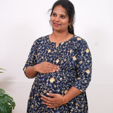 Black floral maternity nursing wear