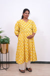 Mustard puff sleeve cotton maternity nursing wear