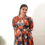 Multicoloured cotton midi dress