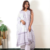 Lavender butta cotton suit set