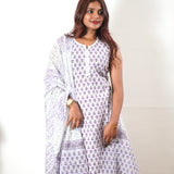 Lavender butta cotton suit set