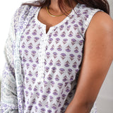 Lavender butta cotton suit set
