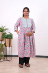 Sea green floral maternity nursing wear