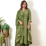 Olive green cotton suit set