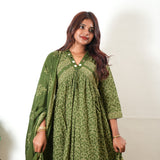 Olive green cotton suit set