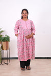 Baby pink floral maternity nursing wear
