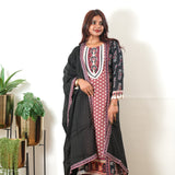 Begum crepe a-line suit set