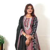 Begum crepe a-line suit set