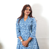 Indigo angrakha cotton co-ords set