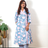 Powder blue angrakha cotton co-ords set