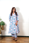 Powder blue angrakha cotton co-ords set