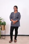 Indigo plus cotton short kurti