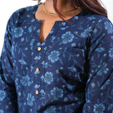 Blue flora cotton co-ords set