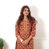 Rust orange geometric cotton co-ords set