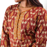 Rust orange geometric cotton co-ords set