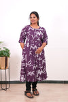 Violet plus cotton A-line kurti
