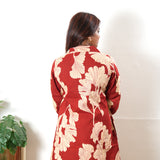 Red cotton shirt co-ords set