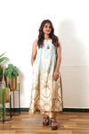 Powder blue gradient mul cotton co-ords set(attached sleeves)