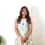 Powder blue gradient mul cotton co-ords set(attached sleeves)