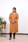 Mustard plus cotton kurti