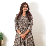 Khaki angrakha cotton co-ords set