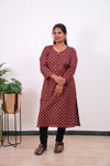 Dark maroon plus cotton kurti