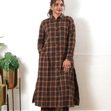 Brown checked linen co-ords set