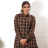 Brown checked linen co-ords set