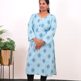 Baby blue plus cotton kurti