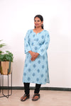 Baby blue plus cotton kurti