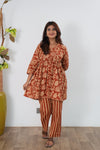 Brick red floral cotton Comfies