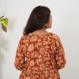 Brick red floral cotton Comfies