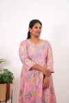Hot pink A-line plus cotton kurti