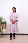 Lavender A-line plus cotton kurti