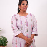Lavender A-line plus cotton kurti