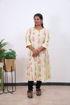Lime yellow A-line plus cotton kurti