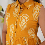 Butterscotch button down cotton shirt dress(attached sleeves)