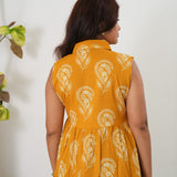Butterscotch button down cotton shirt dress(attached sleeves)