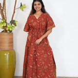 Red pure cotton kaftan
