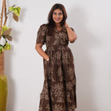 Chocolate cotton midi dress
